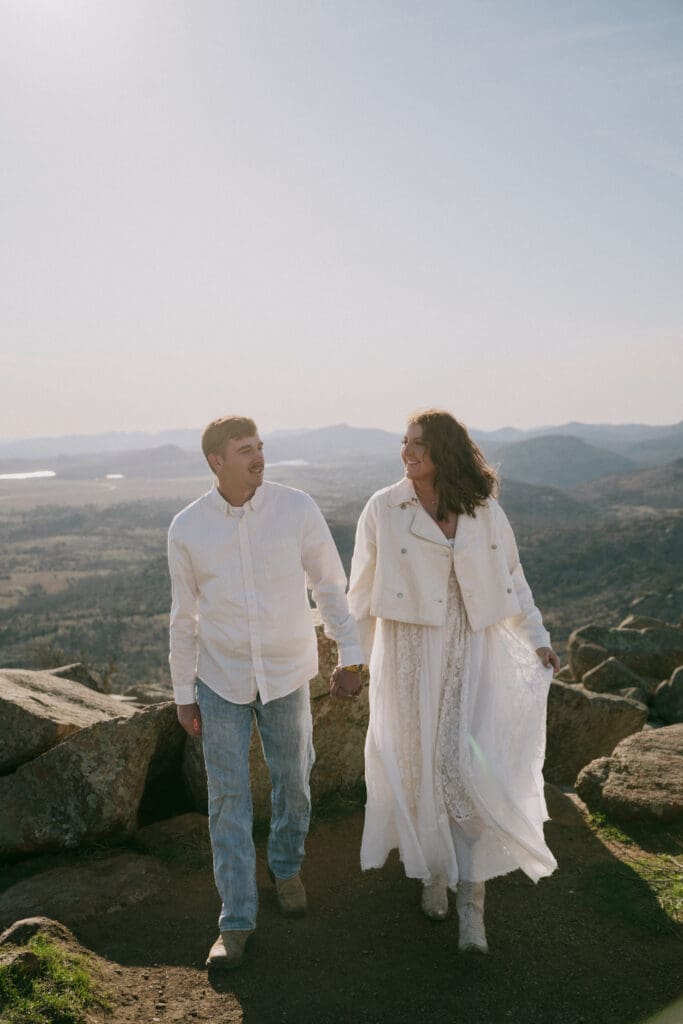 Fine art engagement photography at Mt. Scott overlook
