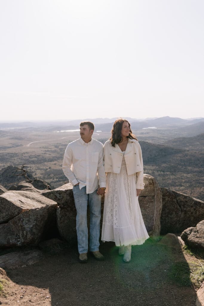 Documentary-style engagement photos at Mt. Scott

