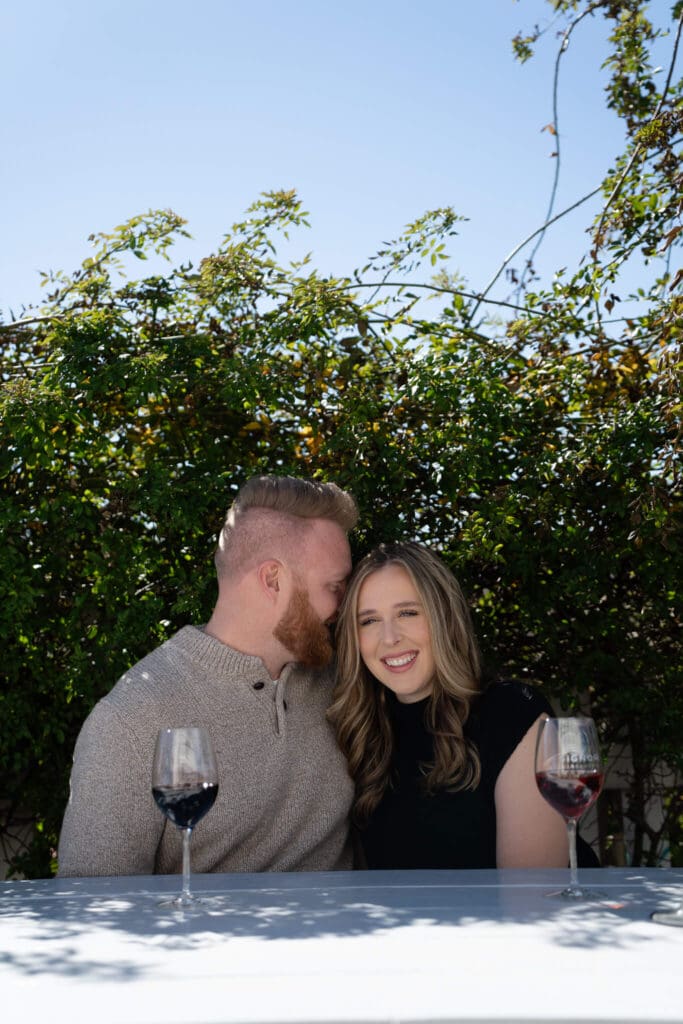 Romantic couple portraits in Austin vineyard
