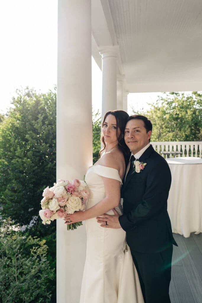 Intimate garden ceremony at an Allan House wedding