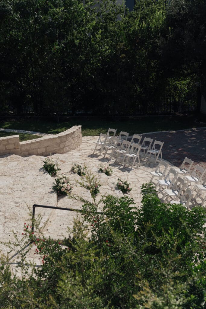 Outdoor garden ceremony at an Allan House wedding