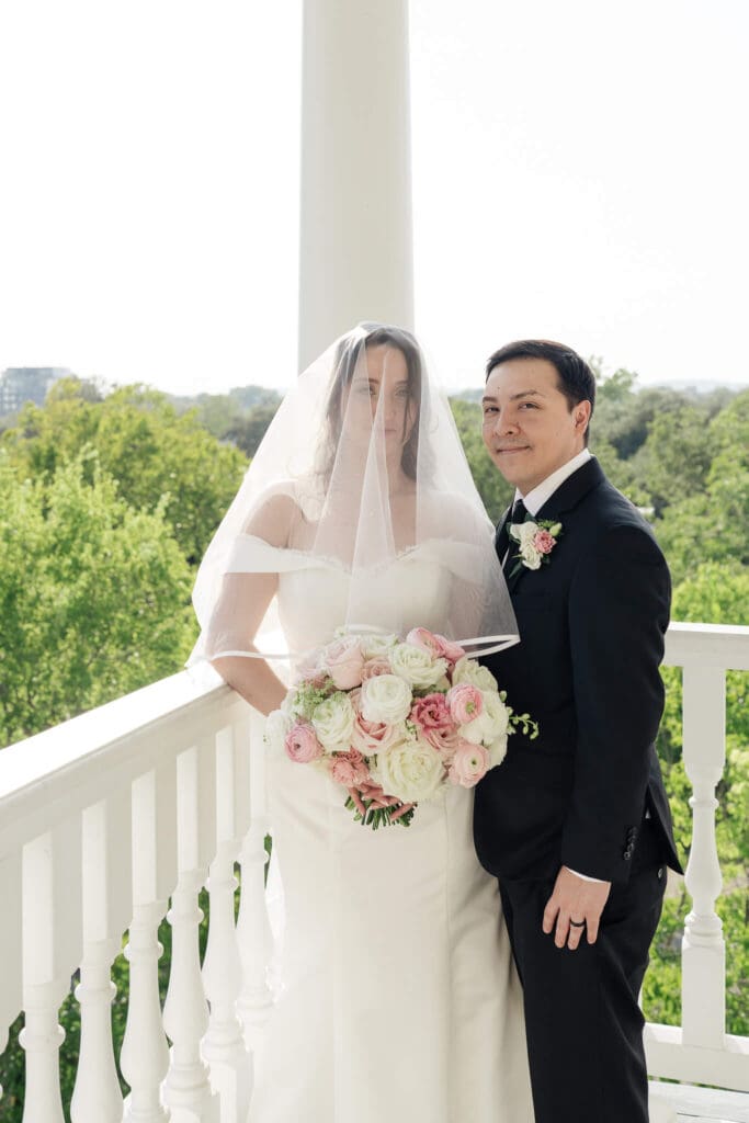 Garden and architecture at an Allan House wedding venue