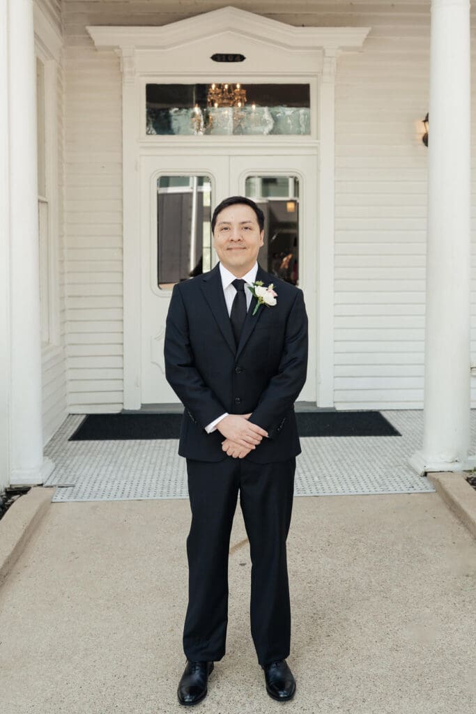 Groom portrait at an elegant Allan House wedding