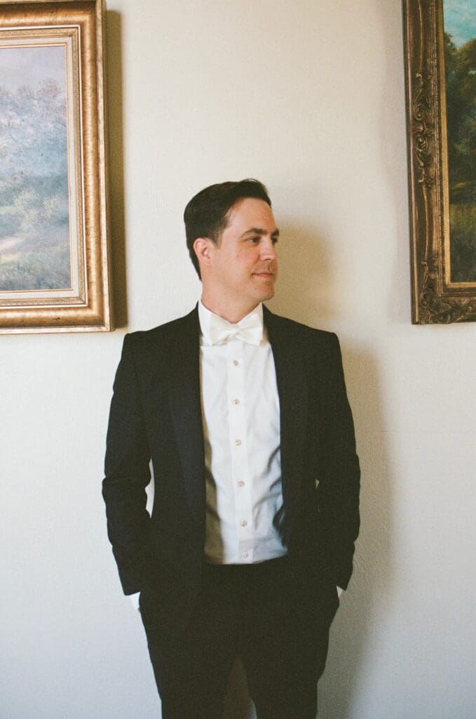 Fine art Austin wedding photographed on film with soft tones