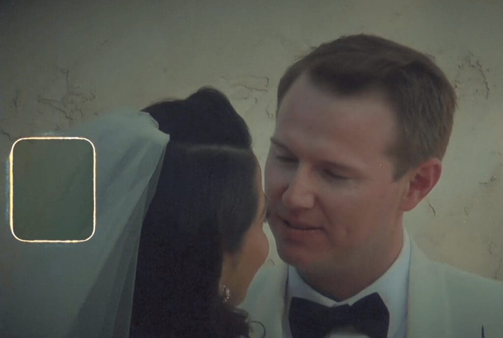 Austin wedding videographer capturing first look on Super 8 film