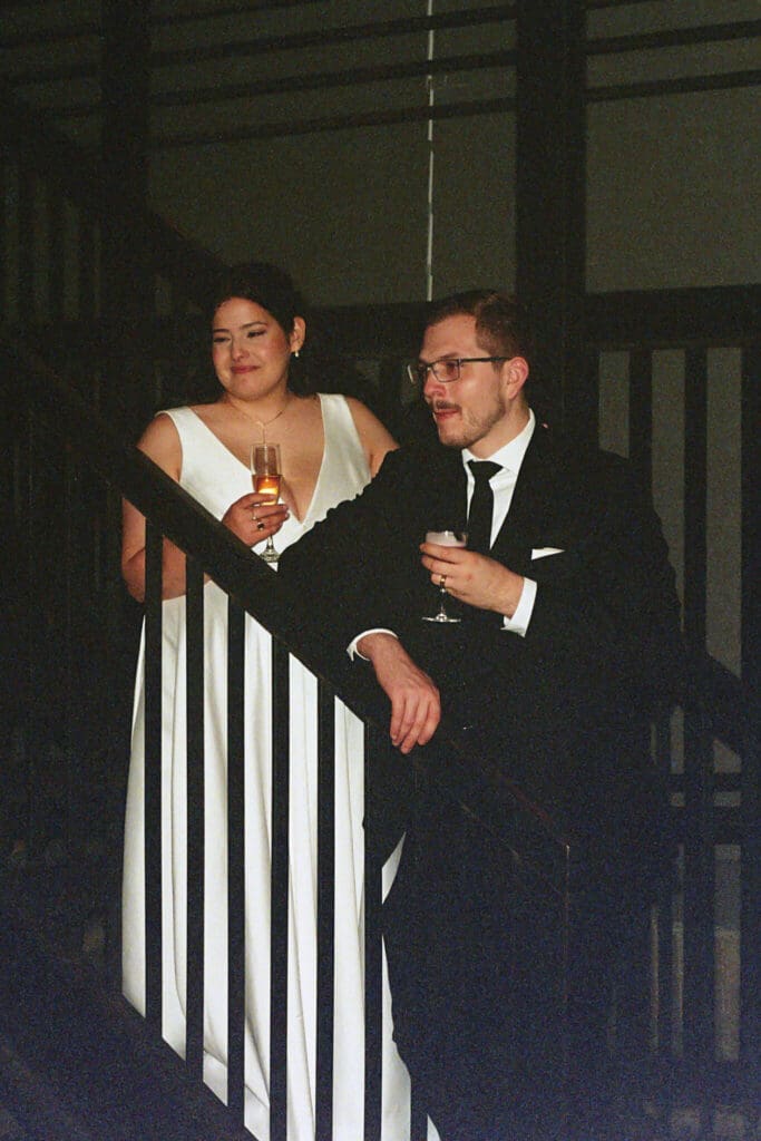 film wedding photography with soft tones and texture
