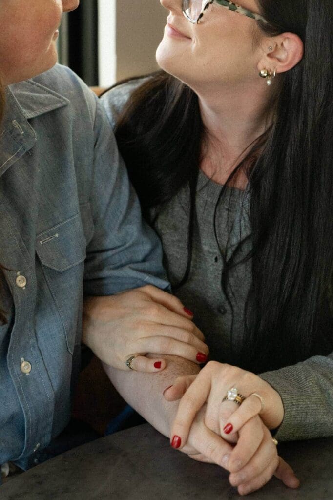 Documentary-style engagement photography in Dallas Fort Worth at a local bar
