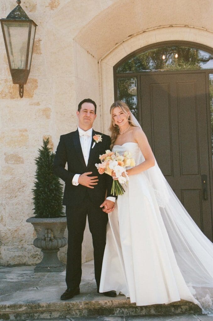 Groom portrait photographed on 35mm film in Austin Texas