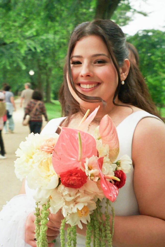 Washington DC film wedding photography with soft natural light