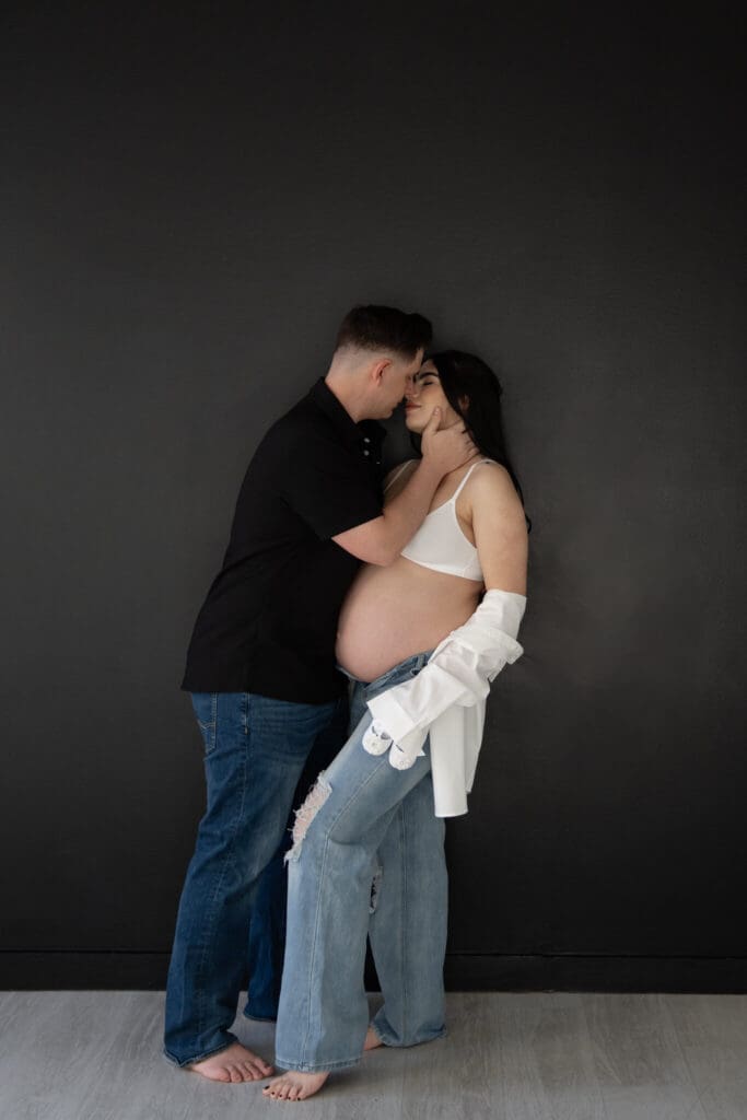Maternity session photographed with both film and digital at The Lumen Room