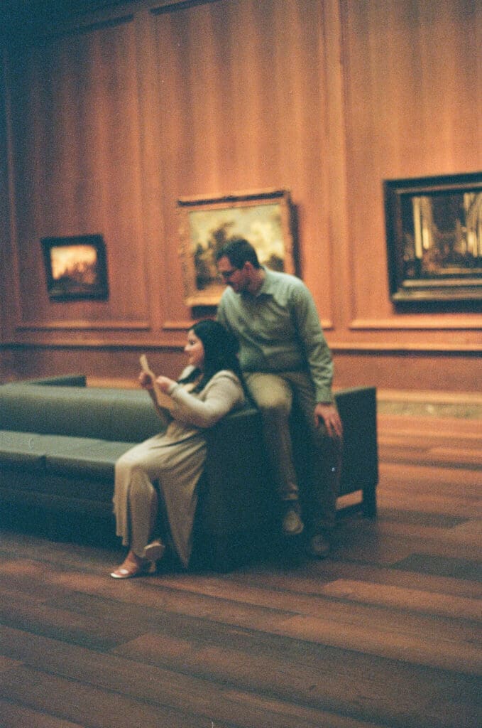 Couple engagement session at the National Gallery of Art in DC
