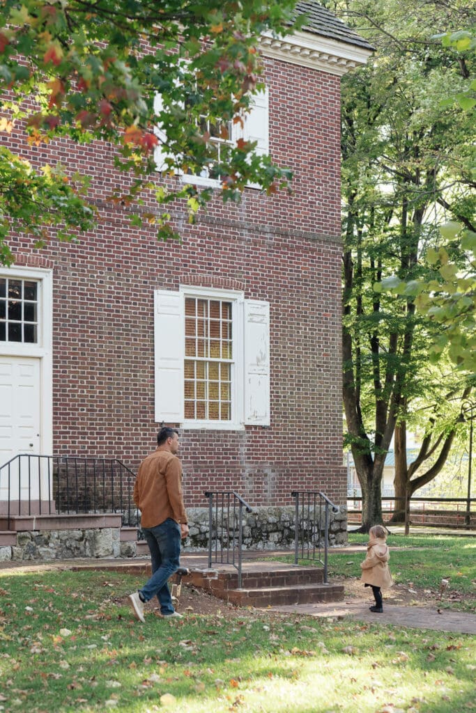Father and child connecting during a family photography session in Austin