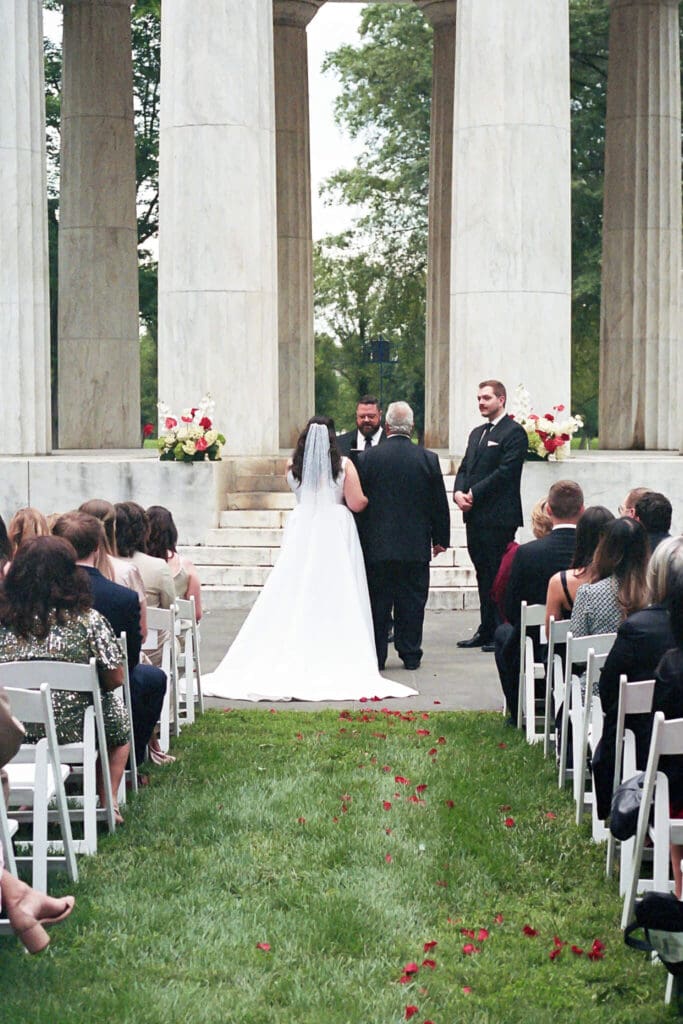 Fine art Washington DC film wedding photography with soft highlights