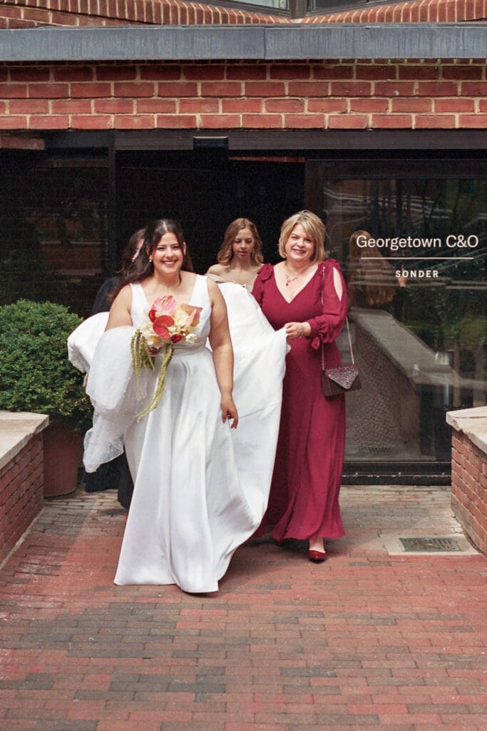 Washington DC film wedding photographer capturing elegant ceremony moments
