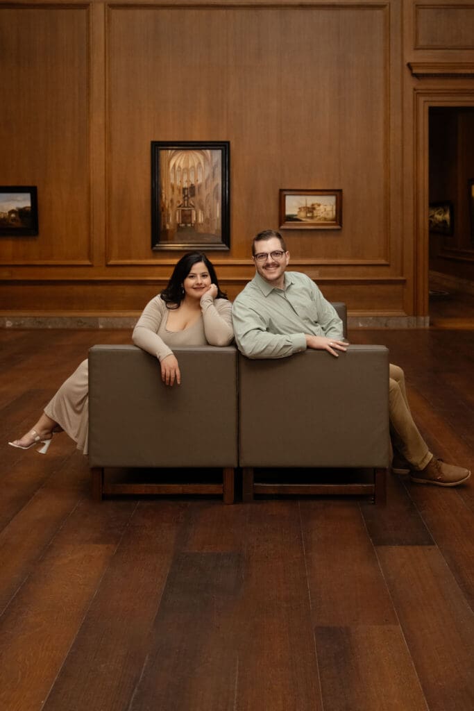 Editorial engagement photography in Washington DC with artistic styling
