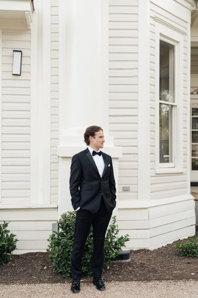 Sunset portraits at The Grand Lady wedding in Manor Texas