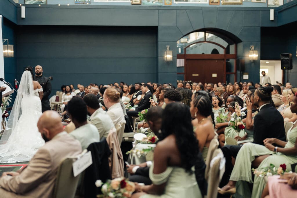 Family members celebrating during an Annapolis Maryland wedding