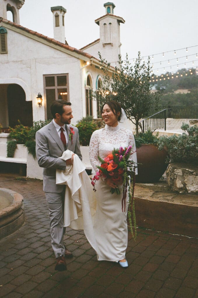 Outdoor ceremony at Villa Antonia overlooking the Austin Hill Country
