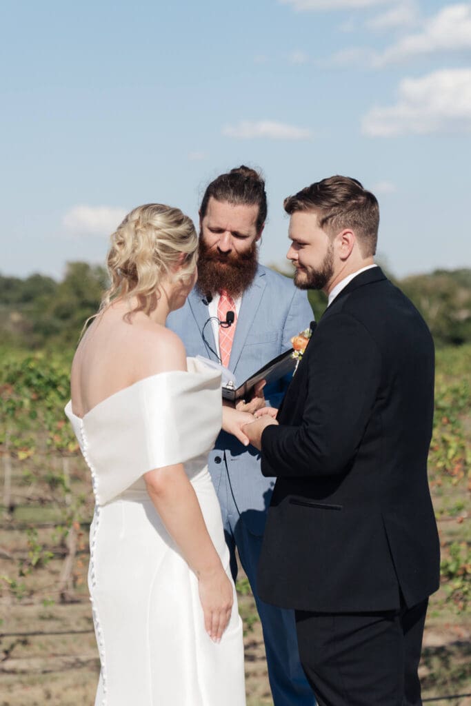 Exterior view of elegant vineyard wedding venue

