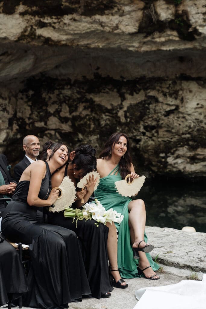 Romantic candlelit cenote wedding ceremony in Cancun