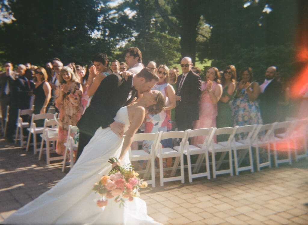 Colorful garden party wedding with vibrant spring florals