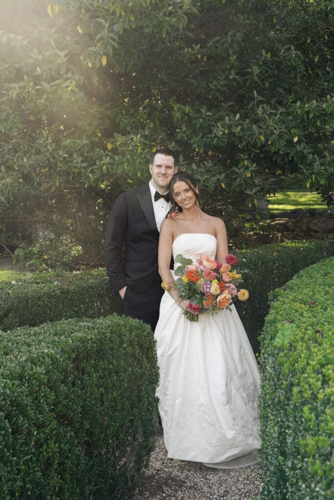 Floral wedding design with colorful spring blooms in Virginia