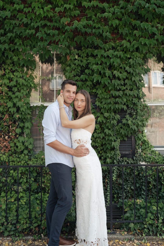 Georgetown DC engagement photos at the famous historic staircase