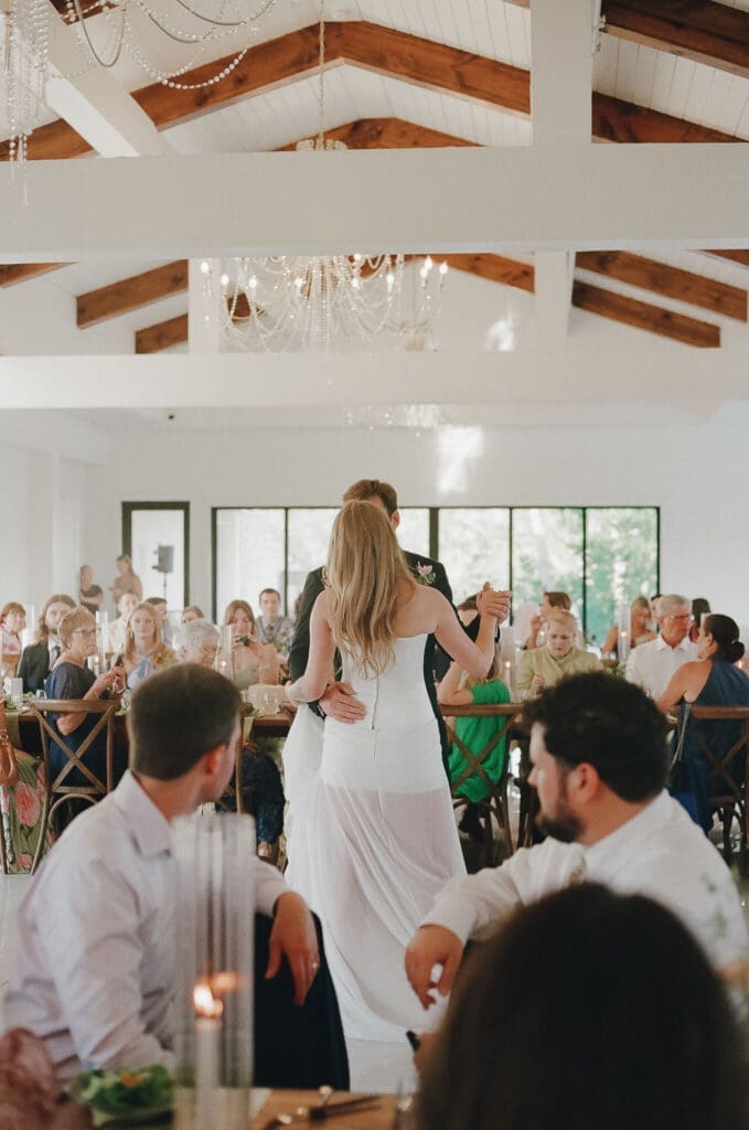 Guests seated for an outdoor wedding ceremony in Texas