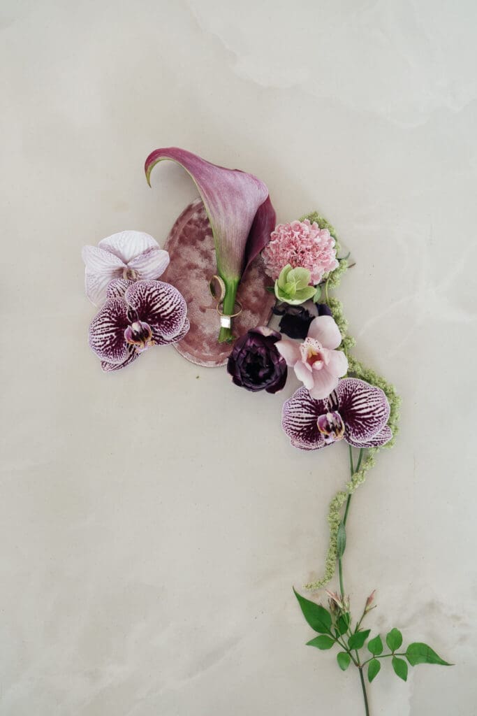 Editorial-inspired wedding portrait with natural movement